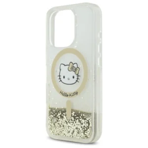 Hello Kitty HKHMP16LLGDIH Apple iPhone 16 Pro 6.3" dėklas telefonui aukso spalvos Liquid Glitter Fever MagSafe - Image 6