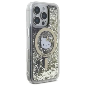 Hello Kitty HKHMP16LLGDIK Apple iPhone 16 Pro 6.3" dėklas telefonui aukso spalvos Liquid Glitter Fever MagSafe - Image 4