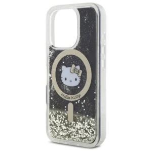 Hello Kitty HKHMP16LLGDIK Apple iPhone 16 Pro 6.3" dėklas telefonui aukso spalvos Liquid Glitter Fever MagSafe - Image 6
