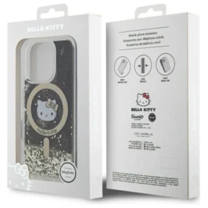 Hello Kitty HKHMP16LLGDIK Apple iPhone 16 Pro 6.3" dėklas telefonui aukso spalvos Liquid Glitter Fever MagSafe - Image 8