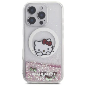 Hello Kitty HKHMP16LLSWKH Apple iPhone 16 Pro 6.3" dėklas telefonui baltos spalvos Liquid Glitter Sweet Kitty Bows MagSafe - Image 3