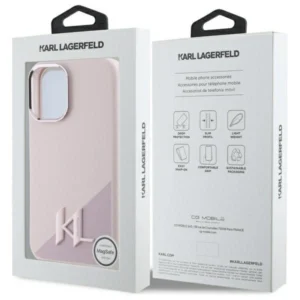 Karl Lagerfeld KLHMP16SSCMKMPCP Apple iPhone 16 6.1" dėklas telefonui rožinės spalvos Silikoninis Shadow Metal Initial MagSafe - Image 8