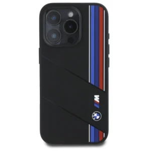 BMW BMHMP16L23SCUK Apple iPhone 16 Pro 6.3" dėklas telefonui juodos spalvos Silikoninis Cut Tricolor Lines MagSafe - Image 3