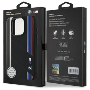 BMW BMHMP16L23SCUK Apple iPhone 16 Pro 6.3" dėklas telefonui juodos spalvos Silikoninis Cut Tricolor Lines MagSafe - Image 8