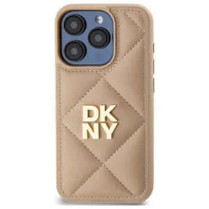 DKNY DKHCP15LPQDSLE Apple iPhone 15 Pro 6.1" dėklas telefonui gelsvos spalvos Quilted Stack Logo - Image 3
