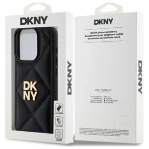 DKNY DKHCP15LPQDSLK Apple iPhone 15 Pro 6.1" dėklas telefonui juodos spalvos Quilted Stack Logo - Image 8