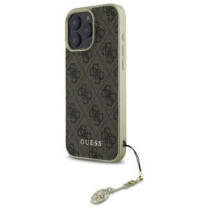 Guess GUHCP16LGF4GBR Apple iPhone 16 Pro 6.3" dėklas telefonui rudos spalvos 4G Charms Collection - Image 2