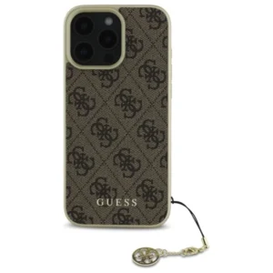 Guess GUHCP16LGF4GBR Apple iPhone 16 Pro 6.3" dėklas telefonui rudos spalvos 4G Charms Collection - Image 3