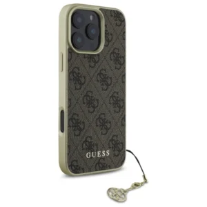 Guess GUHCP16LGF4GBR Apple iPhone 16 Pro 6.3" dėklas telefonui rudos spalvos 4G Charms Collection - Image 4