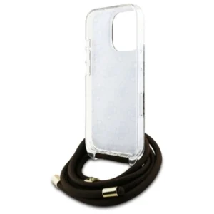 Guess GUHCP16LHC4SEW Apple iPhone 16 Pro 6.3" dėklas telefonui rudos spalvos Crossbody Cord 4G Print - Image 6