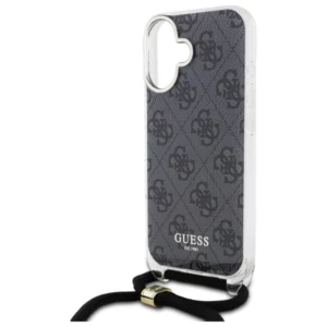 Guess GUHCP16SHC4SEK Apple iPhone 16 6.1" dėklas telefonui juodos spalvos Crossbody Cord 4G Print - Image 5