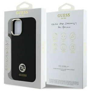 Guess GUHCP16SM4DGPK Apple iPhone 16 6.1" dėklas telefonui juodos spalvos Silikoninis Logo Strass 4G - Image 8