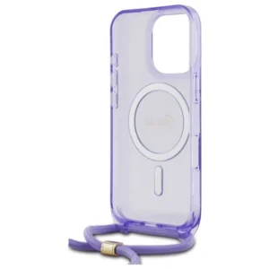 Guess GUHMP16LHCTSGNSU Apple iPhone 16 Pro 6.3" dėklas telefonui violetinės spalvos Crossbody Cord Script MagSafe - Image 6