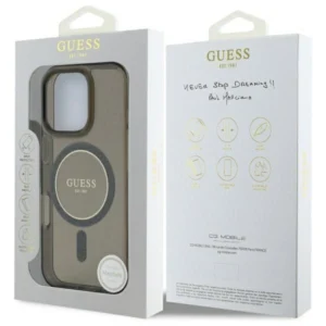Guess GUHMP16LHFGEREK Apple iPhone 16 Pro 6.3" dėklas telefonui juodos spalvos IML Glitter Circle MagSafe - Image 8