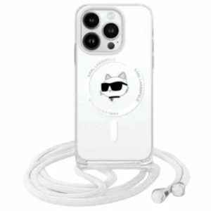 Karl Lagerfeld KLHMP16SHCCHNT Apple iPhone 16 6.1" dėklas telefonui skaidrus IML Choupette Head & Cord MagSafe