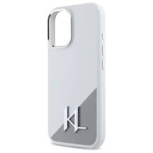 Karl Lagerfeld KLHMP16SSCMKMPCH Apple iPhone 16 6.1" dėklas telefonui baltos spalvos hard Silikoninis Initial Metal Logo MagSafe - Image 6