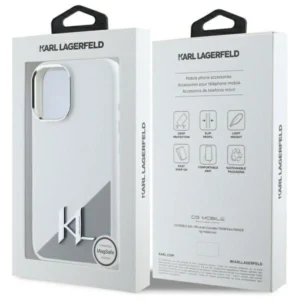Karl Lagerfeld KLHMP16SSCMKMPCH Apple iPhone 16 6.1" dėklas telefonui baltos spalvos hard Silikoninis Initial Metal Logo MagSafe - Image 8