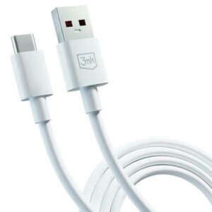3MK Hyper Kabelis USB-A to USB-C 5A 60W 1.2m baltos spalvos kabelis - Image 7