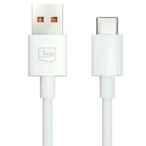 3MK Hyper Kabelis USB-A to USB-C 5A 60W 1.2m baltos spalvos kabelis - Image 8