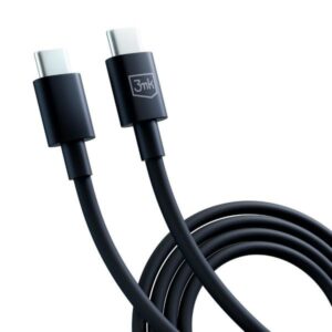 3MK Hyper Kabelis USB-C - USB-C 100W 1.2m juodos spalvos Kabelis - Image 7