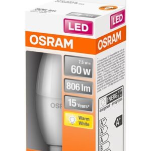 LED lempa Osram B40, 7.5W, E14, 2700K, 806lm matinė - Image 2