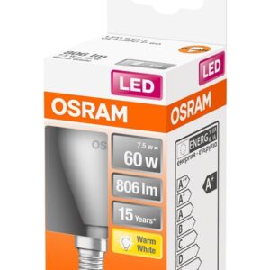 LED lempa Osram P45, 7.5W, E14, 2700K, 806lm, matinė - Image 2