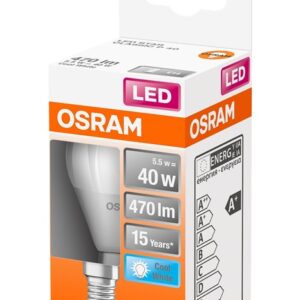 LED lempa Osram, P45, 5.5W, E14, 4000K, 470lm, matinė - Image 2