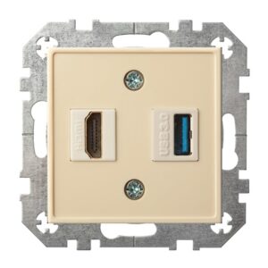 Lizdas HDMI+USB LIREGUS EPSILON, smėlio spalvos