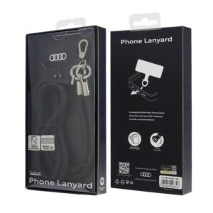 Audi universali virvelė telefonui 120cm 6mm crossbody juodos spalvos AU-CBL8-R8/D1-BK - Image 3