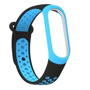 Beline apyrankė Mi Band 3/4 design juodos ir mėlynos spalvos