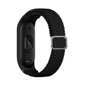Beline apyrankė Mi Band 3/4 Textile juodos spalvos