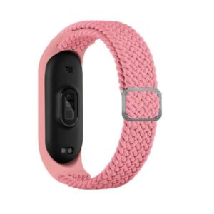 Beline apyrankė Mi Band 3/4 Textile rožinės spalvos - Image 1