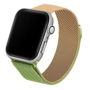 Beline apyrankė Apple Watch Steel 42/44/45/49mm žalios ir aukso spalvos