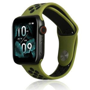 Beline apyrankė Apple Watch Sport silikoninė 38/40/41mm žalios ir juodos spalvos - Image 1