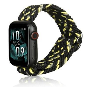 Beline apyrankė Apple Watch Textile 38/40/41mm juodos ir laimo spalvos
