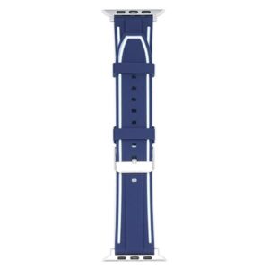 Beline apyrankė Apple Watch Solid silikoninė 42/44/45/49mm mėlynos ir baltos spalvos - Image 2