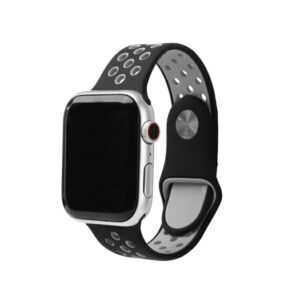 Beline apyrankė Apple Watch Sport silikoninė 38/40/41mm juodos ir pilkos spalvos