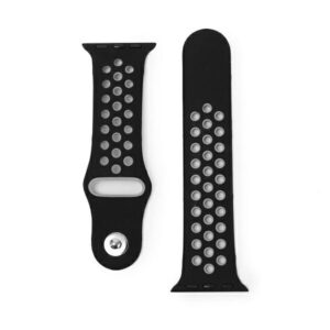 Beline apyrankė Apple Watch Sport silikoninė 38/40/41mm juodos ir pilkos spalvos - Image 2