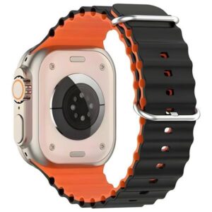 Beline apyrankė Apple Watch silikoninė Waves 38/40/41mm juodos ir oranžinės spalvos box