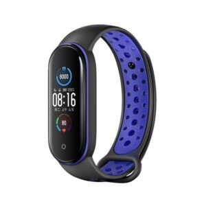 Beline apyrankė Design Mi Band 7/6/5 juodos ir mėlynos spalvos
