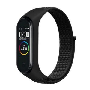 Beline apyrankė Mi Band 7/6/5/4/3 NylonLoop juodos spalvos
