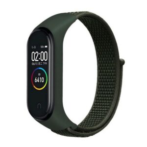Beline apyrankė Mi Band 7/6/5/4/3 NylonLoop žalios spalvos