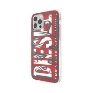 Diesel Snap Case Clear AOP Apple iPhone 12 Pro Max dėklas telefonui raudonos ir pilkos spalvos 42568 - Image 3