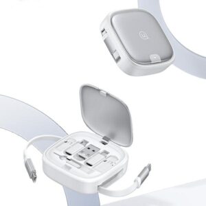 USAMS Kabelis pintas 3in1 MicroUSB/USB-C/Lightning 60W sidabro spalvos SJ650USB02 (US-SJ650) - Image 3