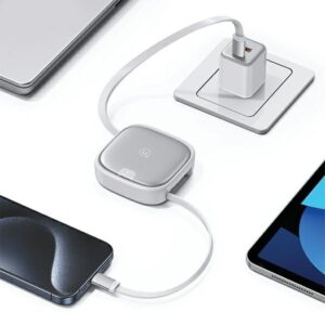USAMS Kabelis pintas 3in1 MicroUSB/USB-C/Lightning 60W sidabro spalvos SJ650USB02 (US-SJ650) - Image 5