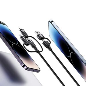 USAMS Kabelis U85 2xUSB-C/USB/Micro-USB/ Lightning 6in1 1,2m 100W PD Fast Charge violetinės saplvos SJ645USB02 (US-SJ645) - Image 6