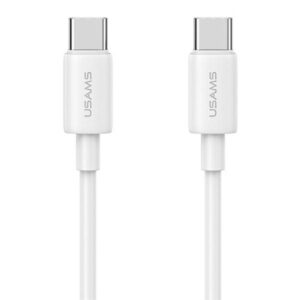 USAMS Kabelis USB-C į USB-C 60W 1m Fast Charging YD Series baltos spalvos SJ711USB02 (US-SJ711)