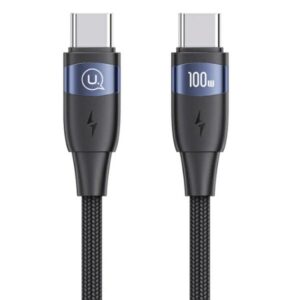 USAMS Kabelis U85 USB-C į USB-C 100W 1.2m PD Fast Charging juodos spalvos SJ632USB01 (US-SJ632)