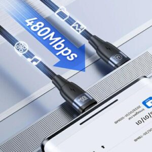 USAMS Kabelis U85 USB-C į USB-C 100W 1.2m PD Fast Charging juodos spalvos SJ632USB01 (US-SJ632) - Image 5
