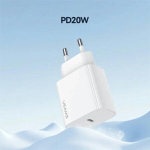 USAMS Ład. siec. 1xUSB-C T65 PD20W PD Fast Charging US-CC226 + kabel USB-C/Lightning US-SJ712 30W baltos spalvos Yi Series OYXLTZ02 - Image 3